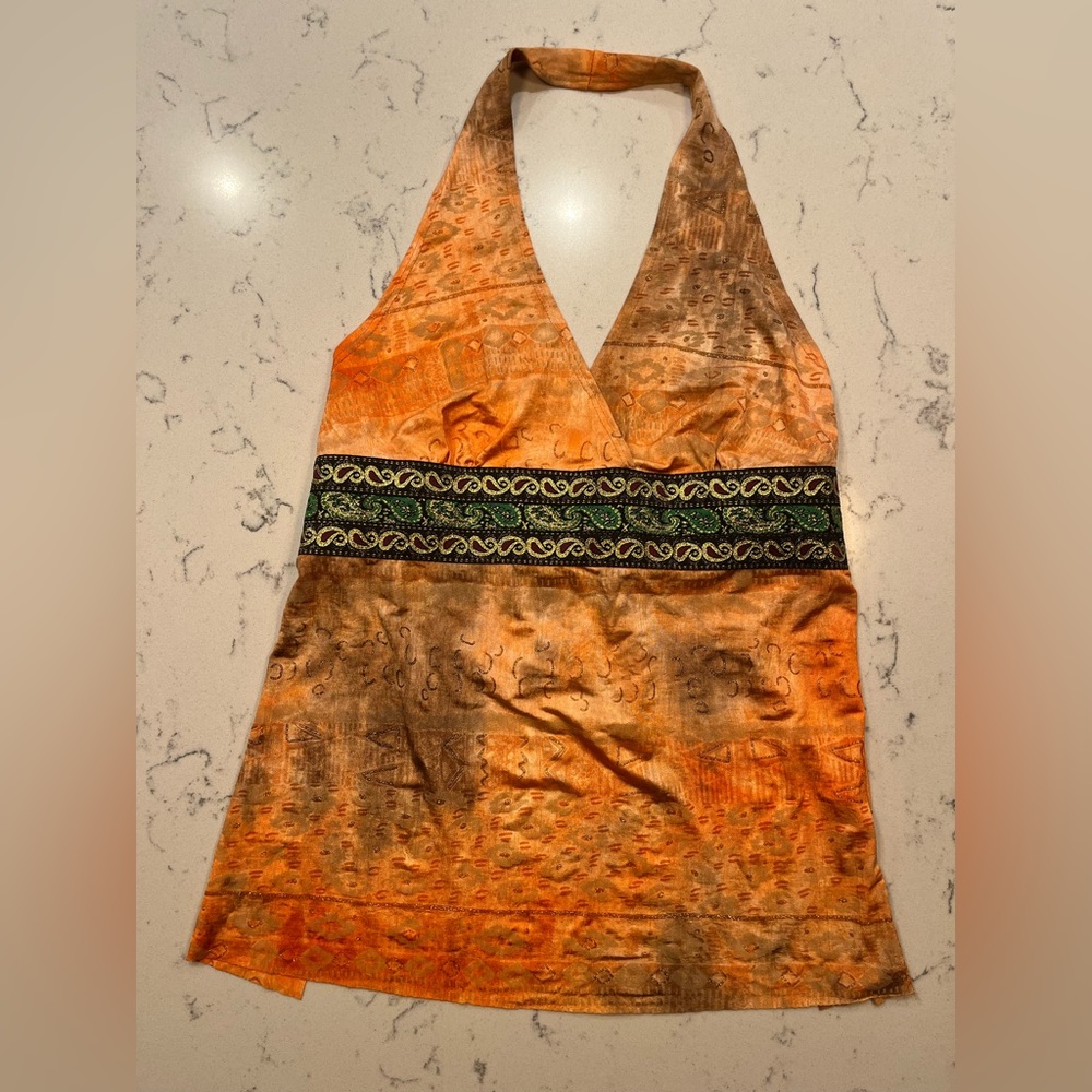 Body Central Tie Back Halter Top Boho Style Size Medium